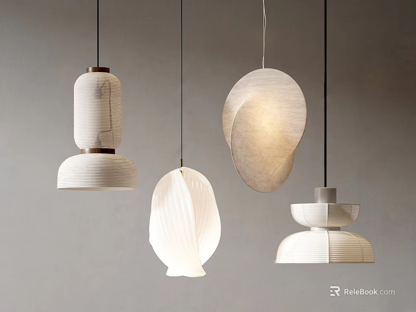 Modern Stylish Pendant Lights With Various Unique Shapes For Home Interior Decor 3d model 