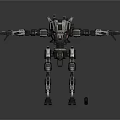 Futuristic Armored Humanoid Robot Mechanical Creature Featuring Detailed Limbs And Weapon Design