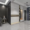 Modern Living And Dining Room Interior With Gray Sofa Round Coffee Table And TV Wall