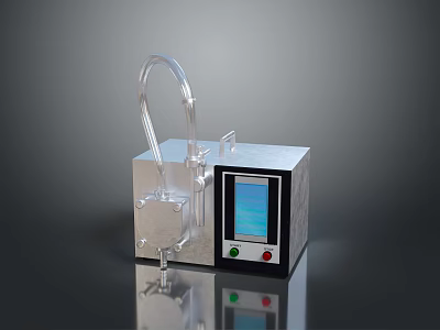 Stainless Steel Laboratory Equipment with Transparent Tube Digital Display and Control Panel 3d model