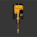 Yellow VCE Brand Modern Excavator With Black Tracks And Glass Cab