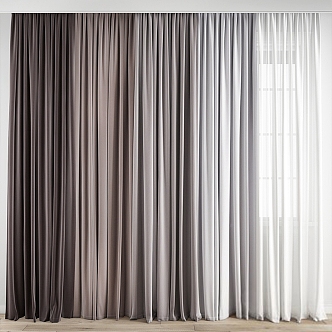 Modern Curtain Gradient Curtain Window Screen 3d model