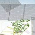 Modern Glass Facade Commercial Complex With Retail Office Spaces Urban Street Pedestrians Vehicles And Greenery