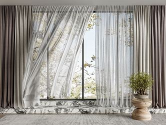 Modern Curtains 3d model