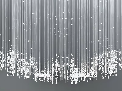 Modern Cascading Chandelier With Linear Hanging Decorative Crystal Beads And Light Design 3d model