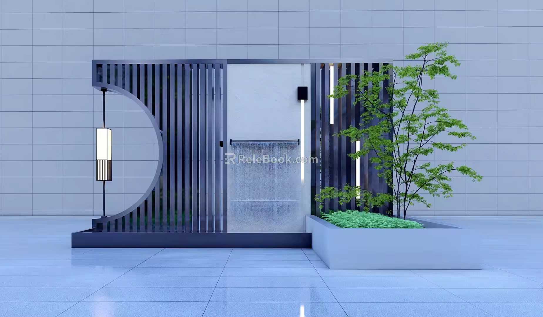 New Chinese Style View Wall Courtyard View Wall Home View Wall Stacked Water View Wall 3d model