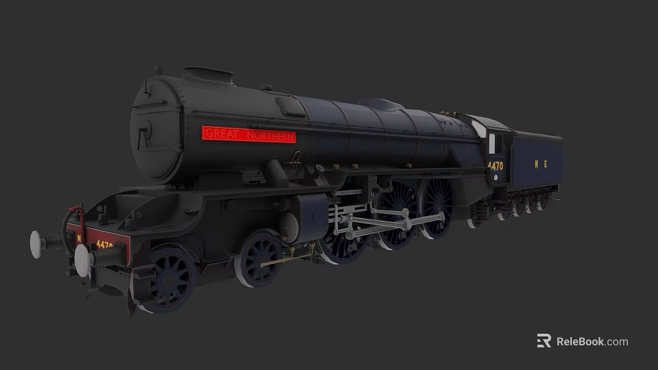 Vintage Black Steam Train Model With Red Logo Number 60163 Classic Design And Detailed Wheels 3d model 