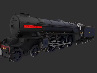 Vintage Black Steam Train Model With Red Logo Number 60163 Classic Design And Detailed Wheels 3d model