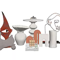 Modern ornaments combination 3d model