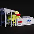 Efficient Industrial Equipment With Yellow White Components And Conveyor Processing System