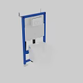 Modern White Wall Hung Toilet With Blue Installation Frame And Cistern Design