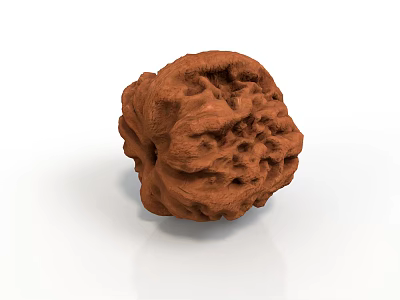 Wooden Stone Decorative Piece With Natural Textured Surface And Spherical Shape 3d model