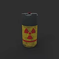 Yellow Radioactive Weapon Container With Red Radiation Symbol And Black Top