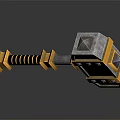Ornate Decorative Hammer With Gold Silver Accents And Intricate Geometric Patterns