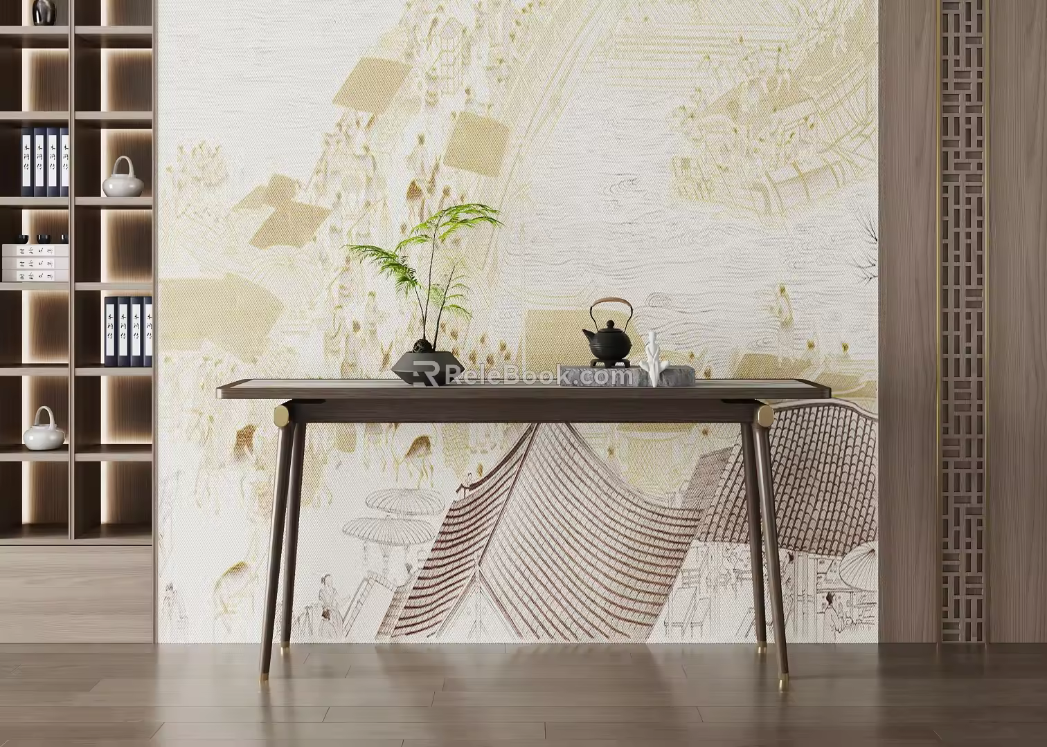 New Chinese-style Duan Jing Desk Entrance Duan Jing Desk 3d model
