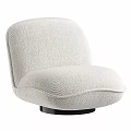 Modern Brown Soft Fabric Accent Chair With Round Design Swivel Base Spherical Ornaments
