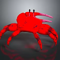 Vibrant Red Crab 3D Model With Detailed Pincers And Textured Exoskeleton