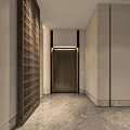 Modern elevator hall decorative background wall 3d model