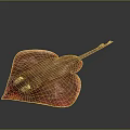 Brown And Red Colored Marine Ray With Long Tail On Dark Background 3d model