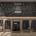 Blackboard billboard billboard blackboard coffee shop sign 3d model