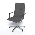 Gray Fabric Office Chair With Ergonomic Backrest Adjustable Arms Swivel Metal Base Wheels