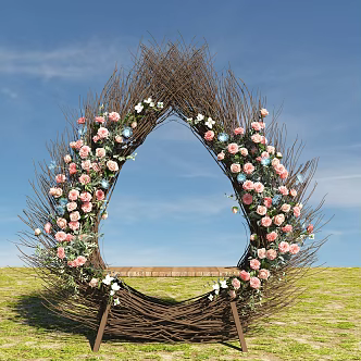 Modern floral decoration bird's nest photo punching outdoor decoration device beautiful Chen 3d model