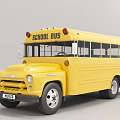 Vintage Yellow School Bus With Classic Body Design And Side Windows