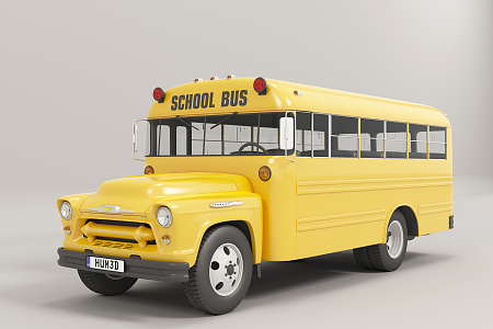 Modern School Bus 3d model