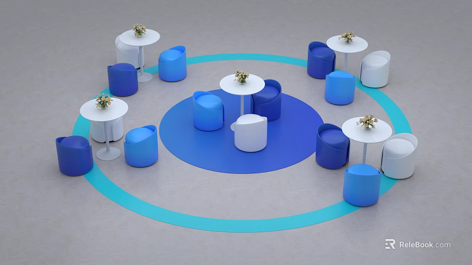 Modern Open Kitchen Interior Design With Island Counter And Appliances 3d model