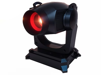 Modern Black Downlight Spotlight With Red Light And Adjustable Bracket 3d model
