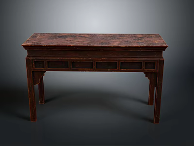 Traditional Wooden Table With Carved Details And Storage Drawers For Home Living 3d model