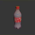 Clear Plastic Beverage Bottle With Red Cap And Red Label Design