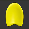 Modern Yellow Decorative Object With Unique Curved Glossy Stacked Design