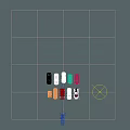 Multiple Cars of Various Colors and Different Models Neatly Arranged on Gray Ground