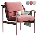 Modern Pink Velvet Upholstered Dining Chair With Sleek Metal Frame For Stylish Home Dining Space