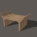 Modern Wooden Console Table Interior With Curved Structure And Sleek Lines 3d model