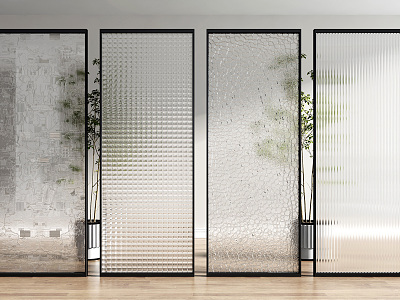 Modern partition glass partition 3d model