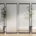 Modern partition glass partition 3d model