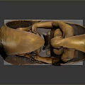Artistic Bronze Decorative Sculpture With Two Human Figures Embracing And Square Marble Base