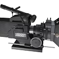 Vintage Digital Film Projector With Black Body Lens Handle And Reel