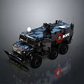Armored Military Vehicle With Camouflage Paint BOPE Logo Roof Mounted Equipment And Large Wheels