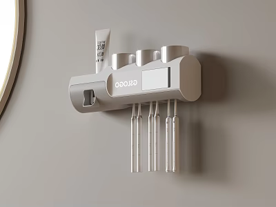 Space Saving Modern Wall Mounted Bathroom Accessories Storage Organizer With Transparent Bottles 3d model