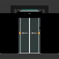 Dell Black Office Furniture Cabinet With Glass Door Multiple Units Green Accents