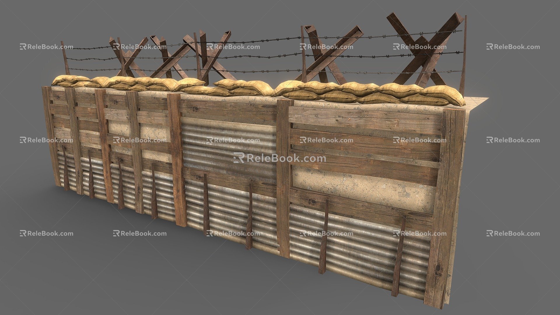 Trench wire 3d model