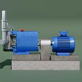 Blue Industrial Pump Equipment With Electric Motor Vertical Pipe And Sturdy Base