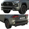 Toyota Gray SUV With Black Wheels And Sporty Exterior Design Front Rear View