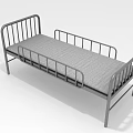 Medical Bed With Metal Frame Side Rails And Comfortable Mattress For Hospital Care