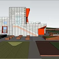 Modern Exhibition Hall Architecture 3d model