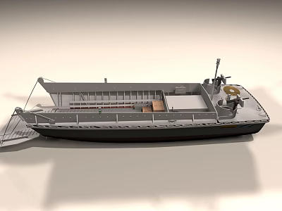 Wooden Boat Deck Design Featuring Open Hull Structure And Traditional Craftsmanship 3d model