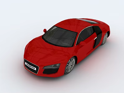 Red Audi R8 Sports Car Featuring Sleek Design And Glossy Red Exterior 3d model